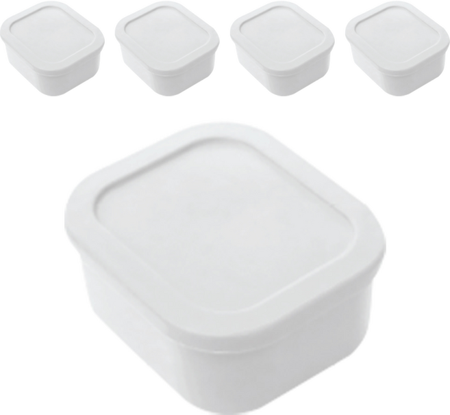 유하우스 삶아 쓰는 실리콘 밀폐용기 그레이, 5개, 300ml