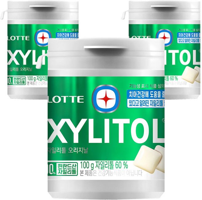 롯데자일리톨 오리지날, 100g, 3개