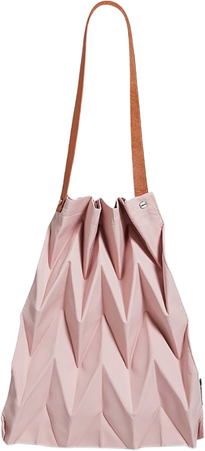 PAVI studio 褶皺肩背包 淺粉色 手把高32cm 聚酯纖維