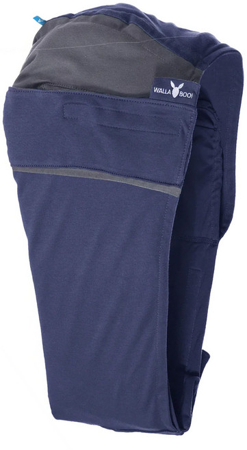 雙色特別款 3合1純棉嬰兒背巾, 藍灰色