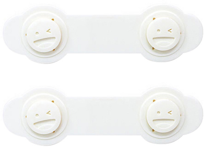 aguard Smile Wink 對開櫃安全扣 2入裝 12.4*3.5*1.1cm, 白色, 1組