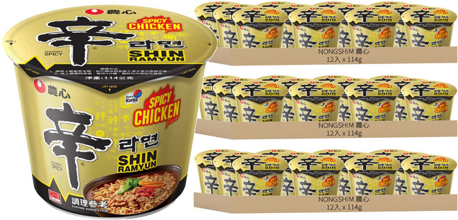 NONGSHIM 農心 辛拉麵 香辣雞肉味 114g, 36入