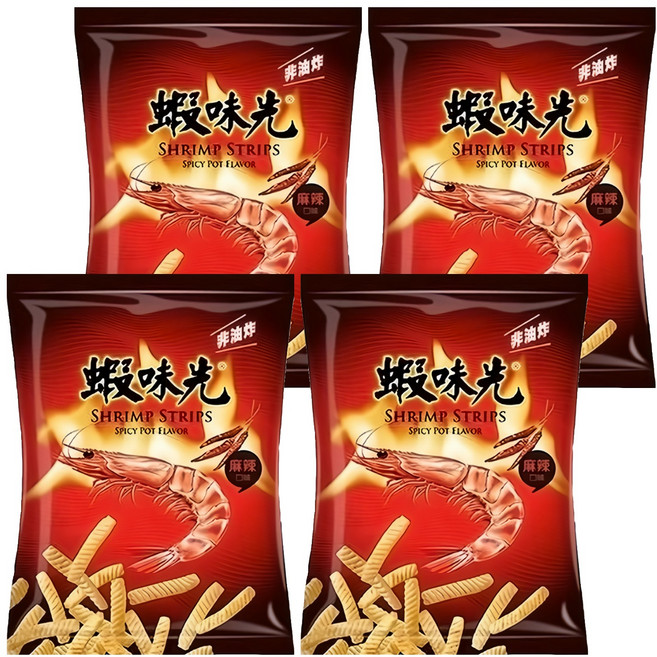 裕榮食品 蝦味先 麻辣口味, 55g, 4包