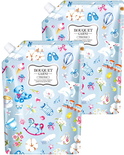 부케가르니 딥퍼퓸 섬유유연제 베이비파우더 리필, 2L, 1개입, 2개