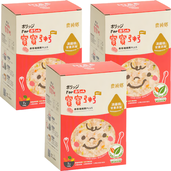 農純鄉 乖乖豬肉粥PLUS 150g 7包, 1.05kg, 3盒