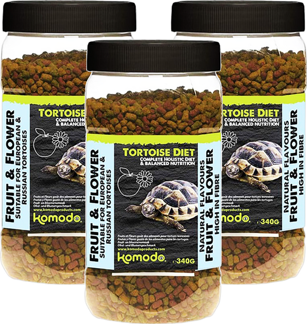 komodo 陸龜飼料 水果花花口味, 340g, 3罐
