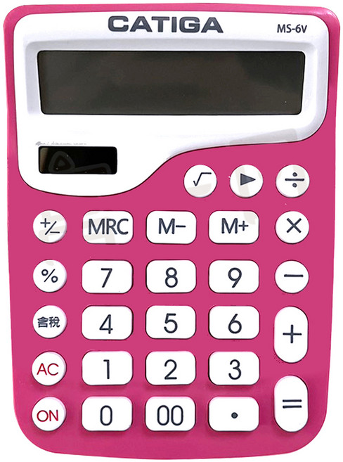 CATIGA 12位數含稅價 快速IC計算機 MS-6V, 粉色, 1台