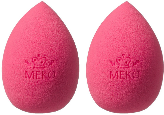 MEKO 3D彈力美妝蛋 水滴型 全新材質 親水性 柔軟 Q彈 薄透妝感, 2個