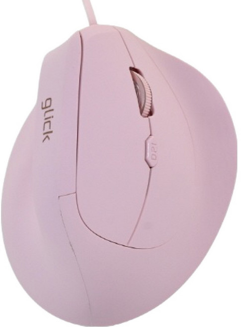지클릭커 OFFICE PRO 버티컬 인체공학 무소음 유선 마우스, 핑크, OPW07