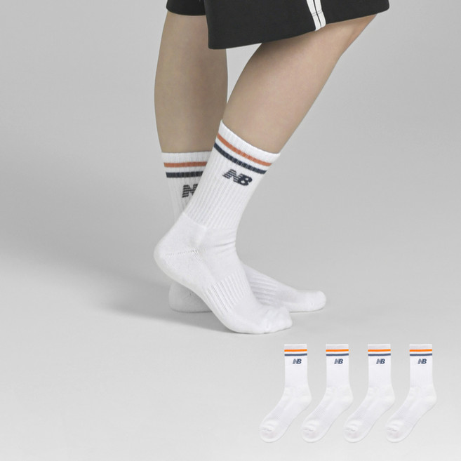 New Balance 雙條紋氣墊長襪 4雙