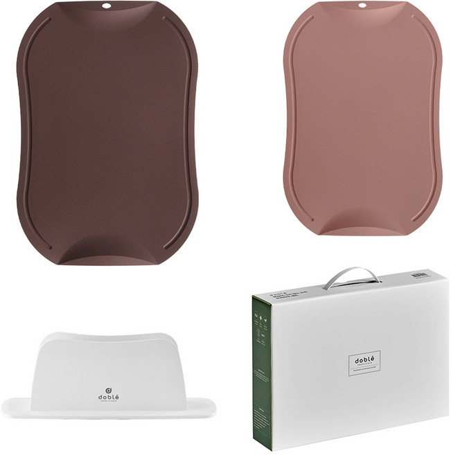 도블레 칼집 안나는 도마 세트, 1세트, 도마 말린장미 중 + 도마 버건디 대 + ABS 스탠드