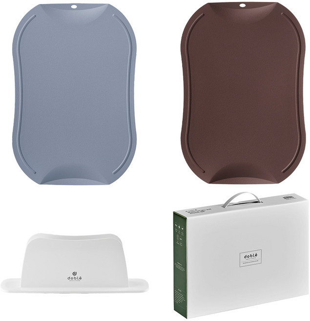 도블레 칼집 안나는 도마 세트, 1세트, 도마 블루그레이 대 + 도마 버건디 대 + ABS 스탠드