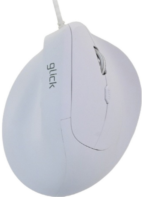 지클릭커 OFFICE PRO 버티컬 인체공학 무소음 유선 마우스, 화이트, OPW07