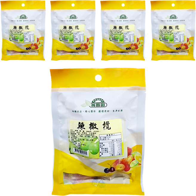 梅甄園 辣橄欖, 70g, 5包