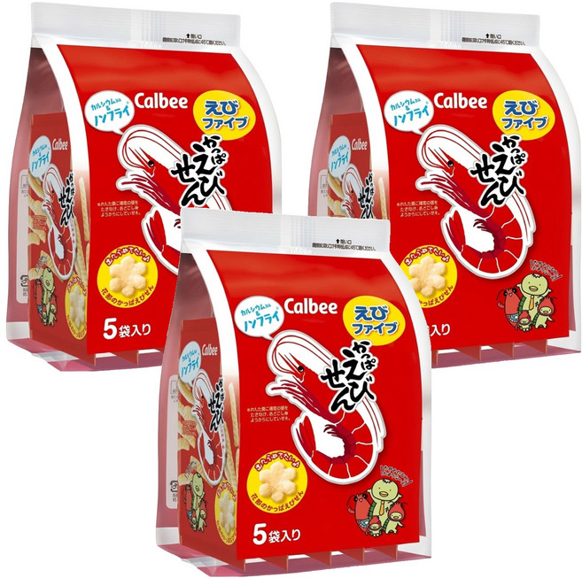 Calbee 卡樂比 Kappa Ebisen 河童蝦條 5包, 130g, 3組