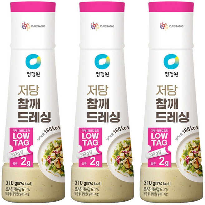 청정원 저당 참깨 드레싱, 310g, 3개