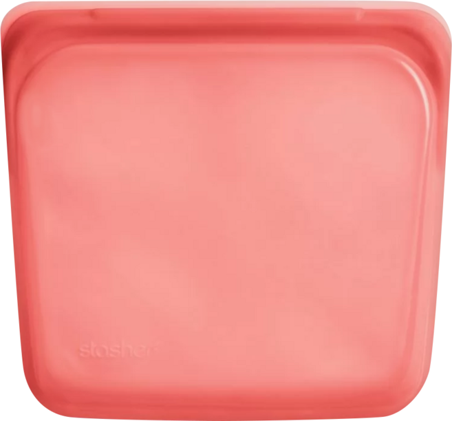 stasher 方形矽膠密封袋 紅色系, 19.05 x 17.78 x 2.54cm, 1入, 1個