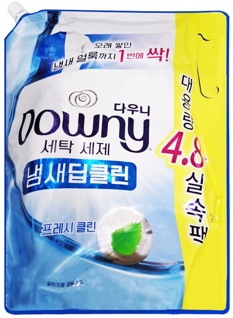 Downy 潔淨除臭洗衣精補充包 純淨清新香, 2.2L, 1包