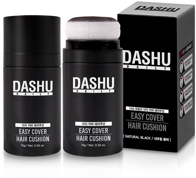 다슈 데일리 이지 커버 헤어쿠션 16g, 내추럴블랙, 2개