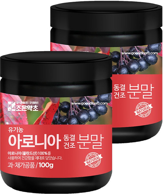 조은약초 아로니아 동결건조 분말, 2개, 100g