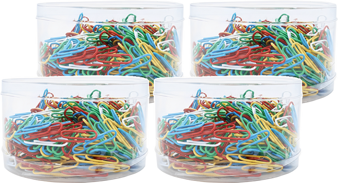 TOWO 東文 彩色迴紋針 28mm, 500個, 4盒