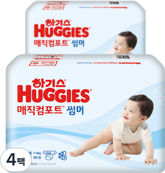 하기스 2022 매직 컴포트 썸머 밴드형 공용 여름용 기저귀, 3단계, 264매