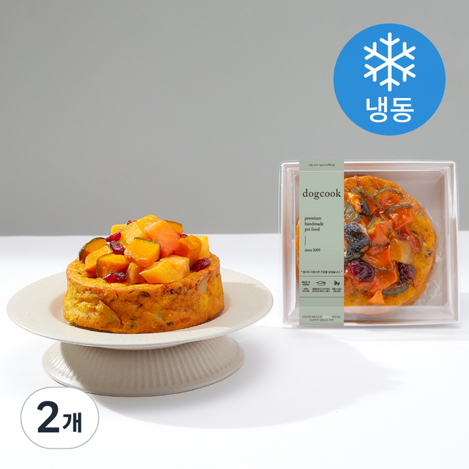 도그쿡 강아지 미니 케이크 냉동 간식, 애플, 350g, 2개