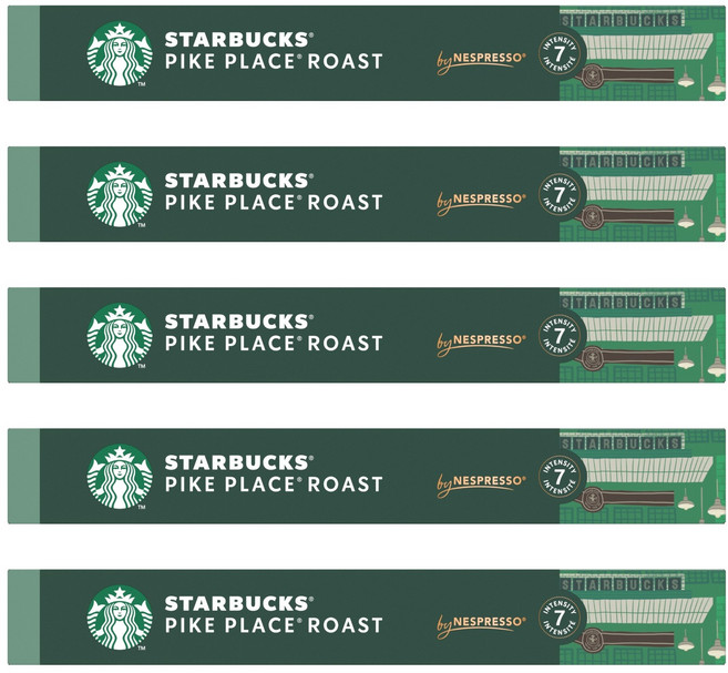 스타벅스 파이크 플레이스 로스트 by 네스프레소 캡슐커피, 5.3g, 10개입, 5개