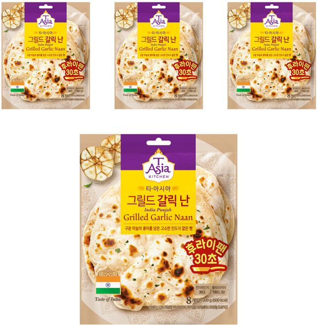 T Asia KITCHEN 大蒜烤餅 8片入, 200g, 32片
