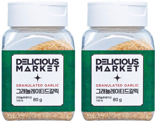 딜리셔스마켓 그레뉼레이티드 갈릭 향신료 소형, 80g, 2개