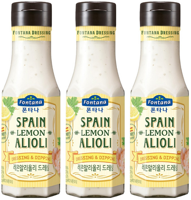 폰타나 레몬 알리올리 드레싱, 270g, 3개
