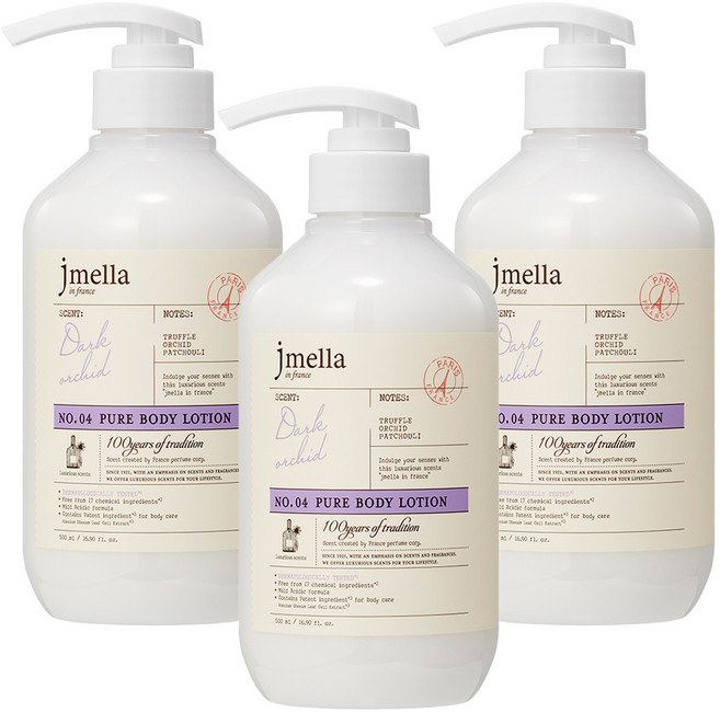 제이멜라 인 프랑스 퓨어 다크 오키드 바디 로션, 3개, 500ml
