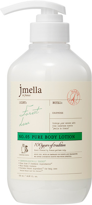 제이멜라 인 프랑스 퓨어 포레스트 듀 바디 로션, 1개, 500ml