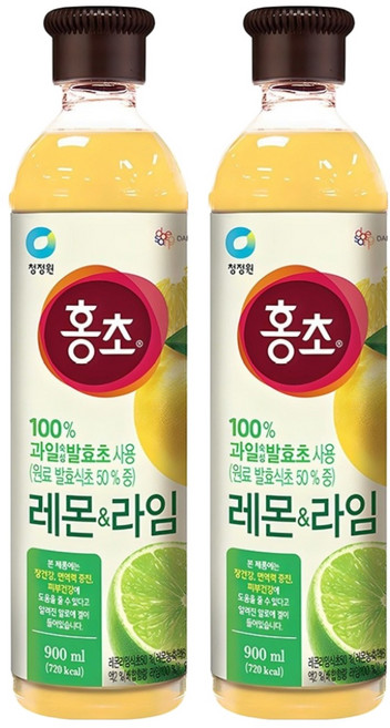 홍초 레몬&라임 음용식초, 900ml, 2개