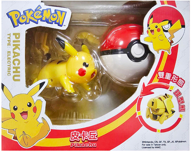 庄臣 寶可夢變形系列 趴姿皮卡丘玩具, 1盒