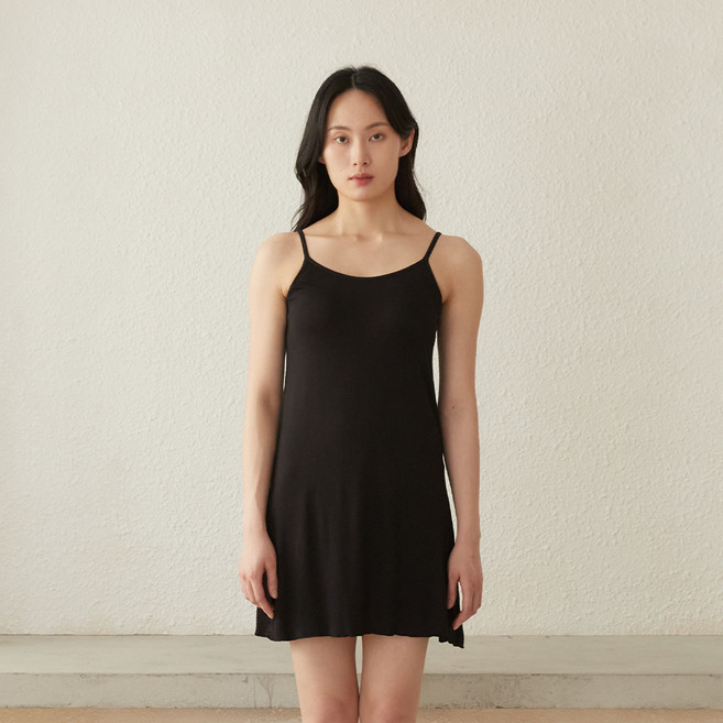 마른파이브 여성용 통기성 모달 브라캡 롱나시 슬립원피스