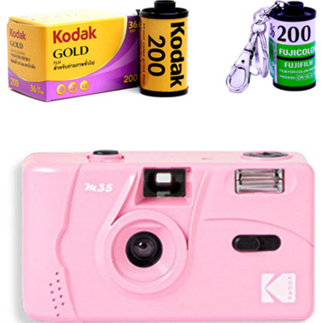 柯達相機 M35 + 黃金 200 36張 + 底片鑰匙圈 隨機出貨, 1套, M35(Candy Pink)
