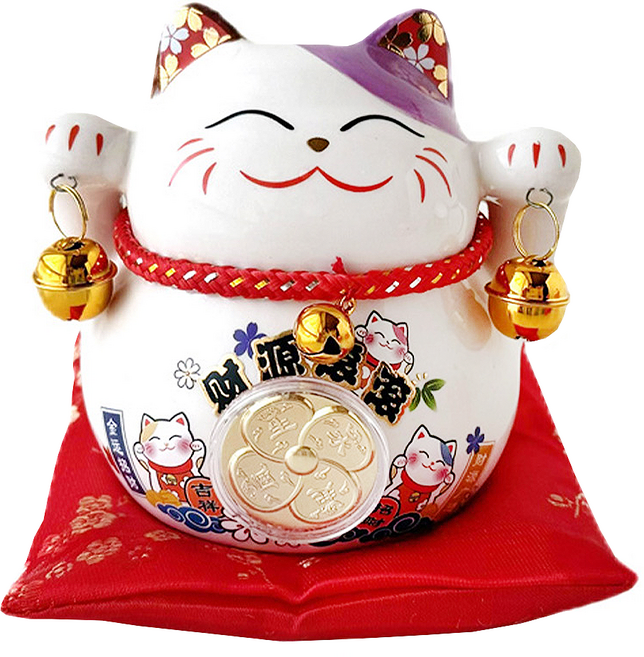 wandu 瓦讀 財源滾滾招財貓擺飾 955-40b, 紫色