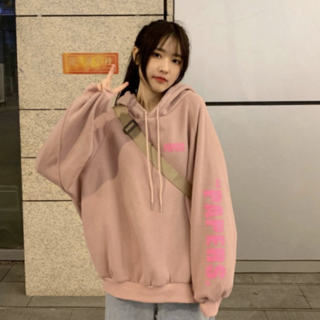 PEONIST 紙質寬鬆版型百搭連帽T恤