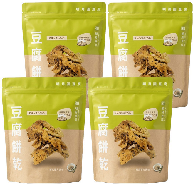明月豆腐 豆腐餅 芥末椒鹽口味, 4包, 150g