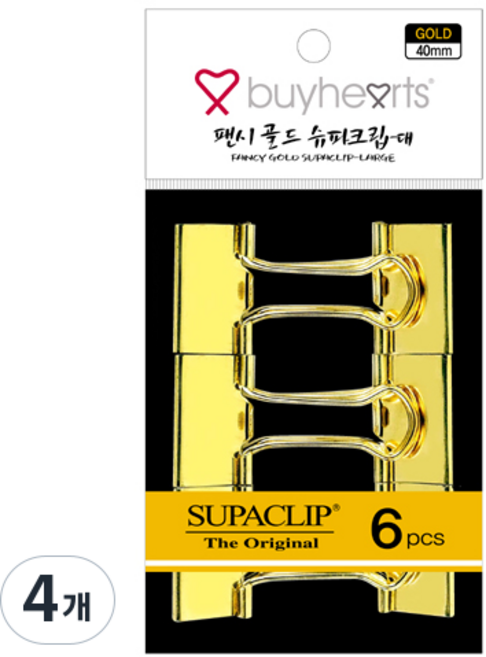 바이하츠 팬시 슈파크립 골드 6p FGSUL, 4개, 1개입, 대