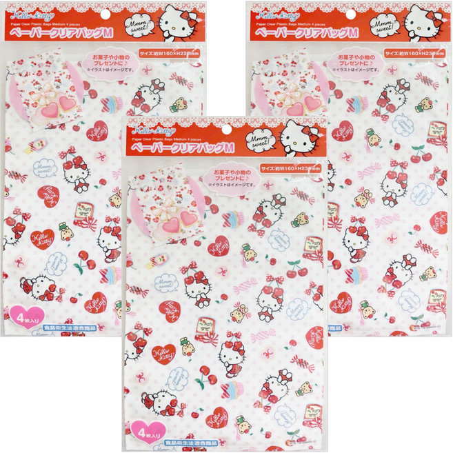 Hello Kitty 凱蒂貓 紙製包裝袋 4入, 3包