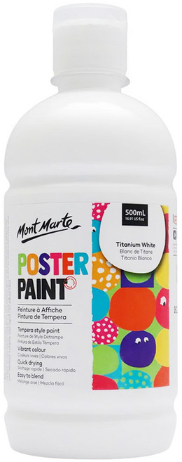 Mont Marte 蒙瑪特 廣告顏料 500ml 鈦白, 1色