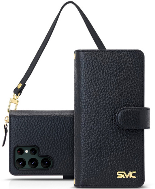 에스엠씨 네스트 가죽 지퍼 지갑 다이어리 휴대폰 케이스 + 스트랩