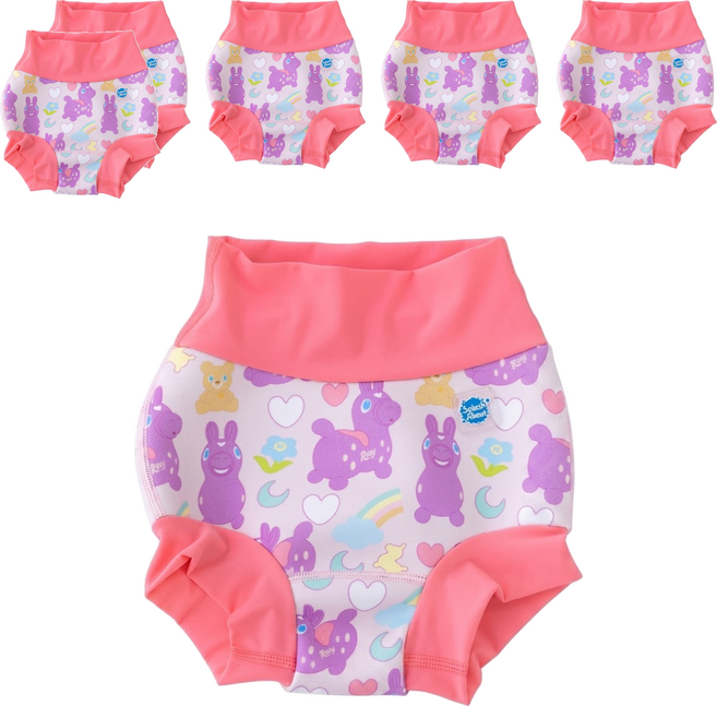 Splash About Brand New Splash About Happy Nappy 全新3D 游泳尿布褲 Rody跳跳馬 粉紅樂園, XL, 6件