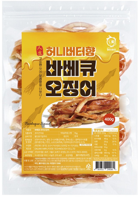 Heyami 蜂蜜奶油口味烤魷魚, 400g, 1包