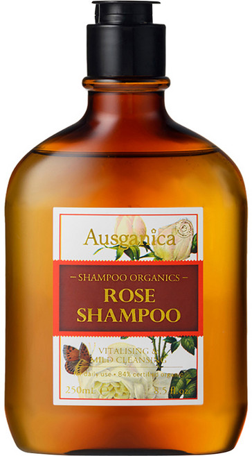 Ausganica 澳潔蕬 有機成份保加利亞奧圖 玫瑰精油 洗髮精 天然玫瑰香氛 所有髮質適用, 250ml, 1瓶