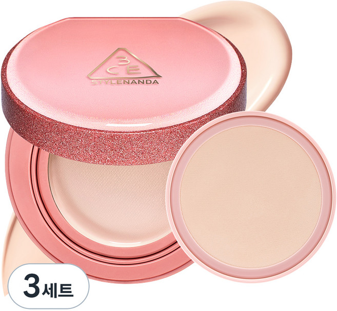 3CE 핏팅 메쉬 쿠션 11g + 리필 11g 세트, 3세트, P01