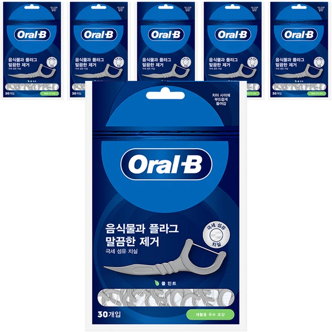 오랄비 일회용 치실, 30개입, 6개 - 쿠팡