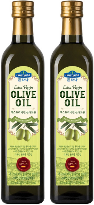 폰타나 엑스트라버진 올리브유, 500ml, 2개